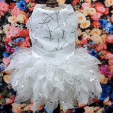 Fashion Lace Princess Pet Dog Wedding Dresses Pet Tutu Skirt Puppy Cat Dress Pet Apparel  with embroidery sequins  XS-XL teddy 2024 - buy cheap