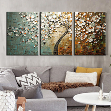 Decorative canvas painting flower modern paintings  Handmade palette knife acrylic painting tree wall pictures for living room 2024 - buy cheap