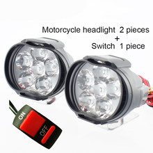 Holofote para motocicleta de led, 12v, 6500k, 10w, 15w, farol de neblina, luzes auxiliares de trabalho, à prova d'água 2024 - compre barato