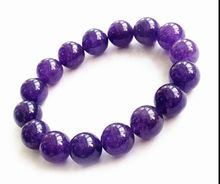 Handmade 10mm Purple Round Amethyst gemstone beads stretchable bracelet 7.5"AAA 2024 - buy cheap