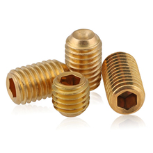 20pcs M3 brass machine meter screw standard headless hexagon socket set screws bolt bolts 3mm-12mm length 2024 - buy cheap