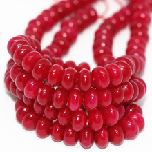 Charming dyed red chalcedony natural stone 5x8mm jades abacus fashion loose beads diy jewelry making findings 15inch MY1358 2024 - buy cheap