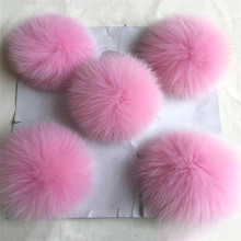 100% natural fox fur ball fluffy pom pom real fur big ball fluffy dyed pom pom 13-14 cm # 2024 - buy cheap