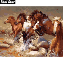 Zhui Star Diamond Painting Full Square Diamond "horse" 3D Embroidery Cross Stitch Rhinestone 5D DIY Mosaic Painting Decor 2024 - buy cheap