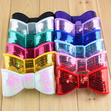 Wholesale , 60 pcs/lot 4.5" Sequin Bow , Shinny Hair Bow Large Sparkly Hair bows 2024 - buy cheap