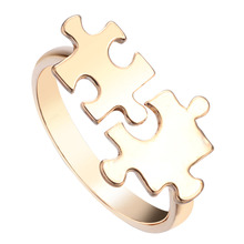 Kinitial 10 Pcs Ajustáveis Anéis DIY Projetado Jigsaw Puzzle Jigsaw Puzzle Homme Bague Anel para Homens e Mulheres Por Atacado de Jóias 2024 - compre barato