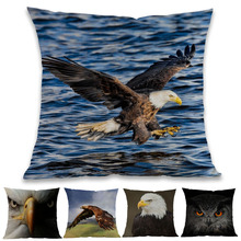 Águia careca branco-tailed falcão coruja aves levantar as asas lance travesseiro caso de escritório em casa sofá decoração capa de almofada 2024 - compre barato