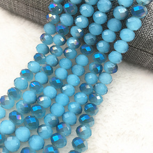 30 unids/lote 8mm azul lago cuentas Austria cristal facetado perlas de vidrio rueda cuentas de cuentas para pulsera joyería #06 2024 - compra barato
