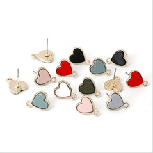 4pcs/lot new arrival cute drip heart beads charms connectors for metal pendant jewelry making diy earrings accessories material 2024 - buy cheap