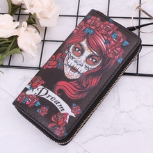 Fashion Women Skull Wallet Phone Case Clutch Purse Lady Long Handbag Card Holder 2024 - buy cheap