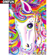 HOMFUN Full Square/Round Drill 5D DIY Diamond Painting "Cartoon color horse"Embroidery Cross Stitch 3D Home Decor A10260 2024 - buy cheap