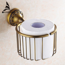 Paper Holders Antique Brass Wall Shelf Toilet Paper Roll Tissue Basket Shampoo Storage Bathroom Accessories Paper Rack 3722 2024 - buy cheap