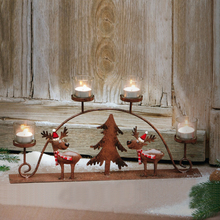 Candelabro de hierro de acabado Retro, soporte de vela, decoración de fiesta, árbol de Navidad, alce 2024 - compra barato