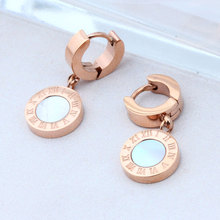 OUFEI Korean Fashion Earrings 2019 Wholesale Stainless Steel Round Shell Drop Earrings For Women Earings Fashion Jewelry Brincos 2024 - buy cheap