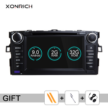 Xonrich 2 Din Автомобильный Радио GPS Android 9,0 автомобильный dvd-плеер для Toyota Corolla/AURIS/Altis/2012 2013 магнитофон стерео FM Wifi 4G 2024 - купить недорого
