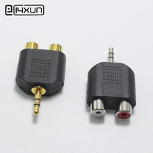 2pcs nickel-plated 3.5mm gold-plated 3 Pole Male plug to RCA Female jack 3.5 Audio Connector 2 in 1 Stereo Headset / Headphone 2024 - buy cheap