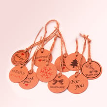 Stock Round 3.5Cm Hand Made With Love Kraft Paper Tags Thank You Labels Bag Label Handmade Paper Gift Tag Handwork Price List 2024 - buy cheap