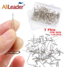 AliLeader 50 PCS T Pins For Block Head Making Wig With Hold Fixed Wig T Pins Needles Hair Weave Tool Thick Un-Rust 2024 - buy cheap