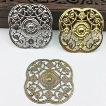 20pcs 45mm Filigree flower   Wraps Metal Charms For Embellishment Scrapbook  DIY Jewelry Metal Craft  Wraps ear accessories 2024 - buy cheap