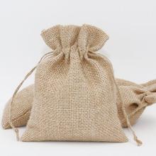 Bolsas de yute de arpillera Natural para embalaje de semillas de café, 10x15, 14x18, 16x20, 20x30 cm, 10 unids/lote 2024 - compra barato
