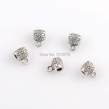 Free Shipping Wholesale Alloy&Metal Antique Silver Bail Beads Jewelry Findings Fit Charm Bracelets 8x6mm,50Pcs,YTC0167 2024 - buy cheap