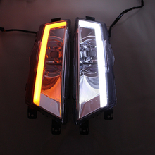 Car Flashing 2Pcs DRL For Skoda Rapid 2013 2014 2015 With Yellow Turning Signal 12V Car DRL LED Daytime Running Light Fog Light 2024 - buy cheap
