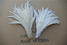 Free shipping 100pcs/lot 30-35cm off white rooster tail Feather coque tail feather cock tail feather for headdress costume decor 2024 - buy cheap