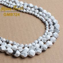 Wholesale Faceted White Turquoises Howlite Round Beads Natural Stone Beads For Jewelry Making DIY Bracelet 6/8/10mm 15inch 2024 - buy cheap