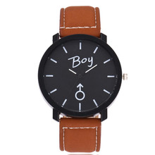 Reloj de cuarzo sencillo para Hombre, correa de cuero informal, a la moda, para parejas, saati erkek kol, regalo # C 2024 - compra barato