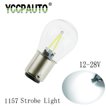 YCCPAUTO-Lámpara LED estroboscópica para coche, Bombilla de señal de giro inverso, luz blanca, DRL, 12v-28v, 1157 Bay15d, 1 paquete 2024 - compra barato