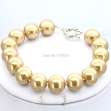 Popular Christmas Gifts Women Girls 10mm Gold-Color Glass Round Pearl Beads Bracelet Jewelry Making Design Girls Gifts Women 2024 - buy cheap