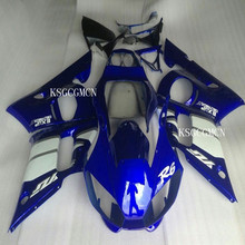 Kit de carenagem para motocicleta yamaha, azul e branca, para os modelos yzf, r6 1998 a 2002, 2001, 2000, 1999, yzf e r6 2024 - compre barato