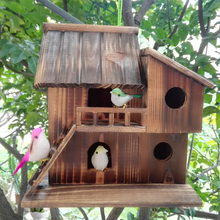 New 35*35*25.5 cm Wood preservative outdoor birds nest wood preservative bird nest decoration bird house wooden bird cage toy 2024 - buy cheap