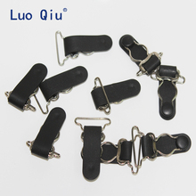 Luo Qiu 50 pcs/lot 25mm Plastic Metal Black Corset Leg Garter Belt Clip Hooks suspender clip Ends Hosiery Stocking Grips 2024 - buy cheap