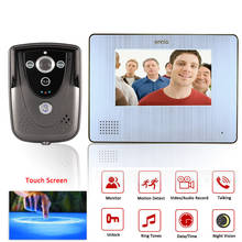 Видеодомофон Ennio, 7-дюймовый цветной сенсорный экран, с записью PIR, домофон с ИК-камерой, макс., поддержка SD-карты 32 ГБ 2024 - купить недорого