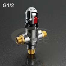 Válvula de mistura rmoestática de bronze, válvula compressora g1/2 "anti-escaldante, controle da temperatura da água do banho 2024 - compre barato