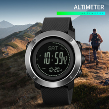 Skmei-reloj Digital deportivo para hombre, cronógrafo con pantalla LED, podómetro, brújula, kilometraje, termómetro y predicción del tiempo 2024 - compra barato