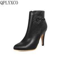 QPLYXCO-Botines de tacón alto con plataforma para mujer, calzado de fiesta de boda, estilo Sexy, talla pequeña y grande 28-52, otoño e invierno, Y708, 2018 2024 - compra barato