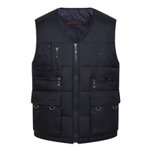 Winter Men Cotton Warm Vest Waistcoat Male Sleeveless Jacket With Many Pockets Vest Casual Baggy Zipper For Man Plus Size 2024 - buy cheap