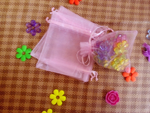 Bolsa de regalo para envoltura de joyería, bolsas de exhibición con cordón para pulseras/Collar/mié, Mini bolsa de hilo, Organza rosa, 13x18cm, 2000 Uds. 2024 - compra barato