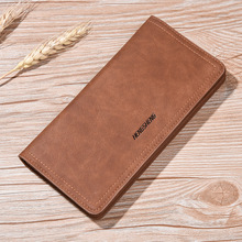 New High Quality Men Wallets Vintage PU Nubuck Skin long Purse Retro Men's card holder business clutch wallet For Man 2024 - buy cheap