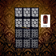 1PC Hot Sale Rose Flower Hollow Pattern Nail Foils Manicures Art Stamping Tool HBJV218 Nail Art Stencil Stickers Vinyls Polish 2024 - buy cheap
