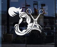 Beauty Salon Lettering Woman Hair Hairdresser Stickers For Commercial Window Decal Art Vinyl Mural GA429 2024 - buy cheap