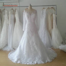 Long Sleeve New Arrival See through Back Lace Appliques Wedding Dresses 2024 - buy cheap