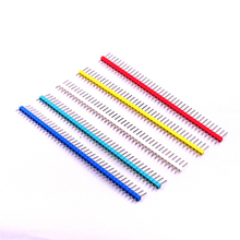50pcs/lot 2.54mm Black + White + Red + Yellow + Blue Single Row Male 1X40 Pin Header Strip Gold-plated ROHS 2024 - buy cheap