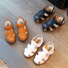 Mais novo verão crianças sapatos 2019 moda do bebê crianças moda couro plutônio tênis crianças meninos meninas verão sandálias casuais sapatos preto 2024 - compre barato