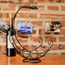 Lua em forma de vinho rack copos de vidro titular suporte de mesa organizador vinho vidro & garrafa titular barware cabide casa barra acessórios 2024 - compre barato