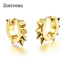 ZORCVENS fashion hiphop small Stud earrings stainless steel punk black ear jewelry for women men accessories 2024 - buy cheap
