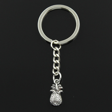 Fashion 30mm Key Ring Metal Key Chain Keychain Jewelry Antique Silver Color Plated Double Sided Pineapple 19x9mm Pendant 2024 - buy cheap