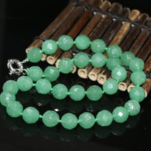 High-grade green 12mm chaeming Aventurine jades chalcedony faceted round noble beads diy hot sale Necklace making 18 inch MY1397 2024 - buy cheap